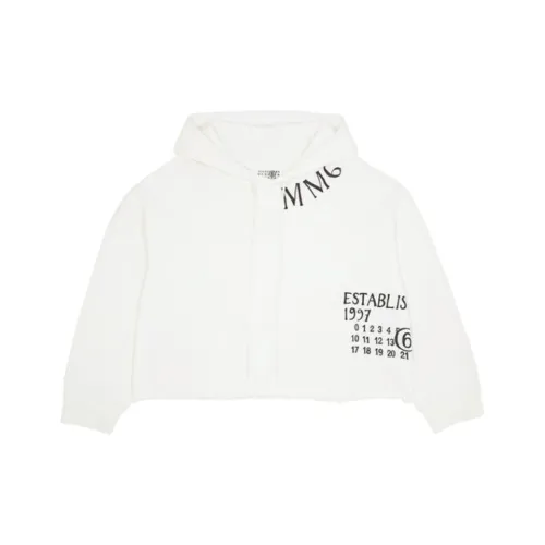 MM6 Maison Margiela Logo Printed Drop Shoulder Hoodie