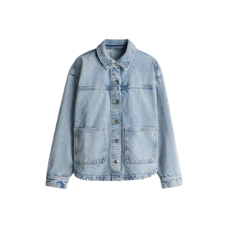 H&M Jackets Coats Women's Light Denim Blue-0
