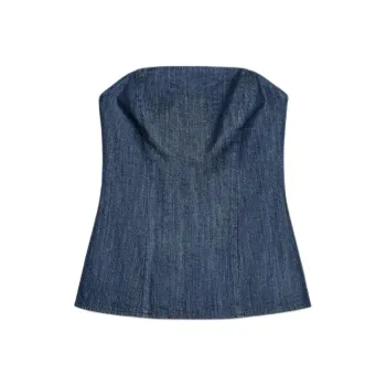 ZARA Trf Strapless Top Women's Deep Indigo