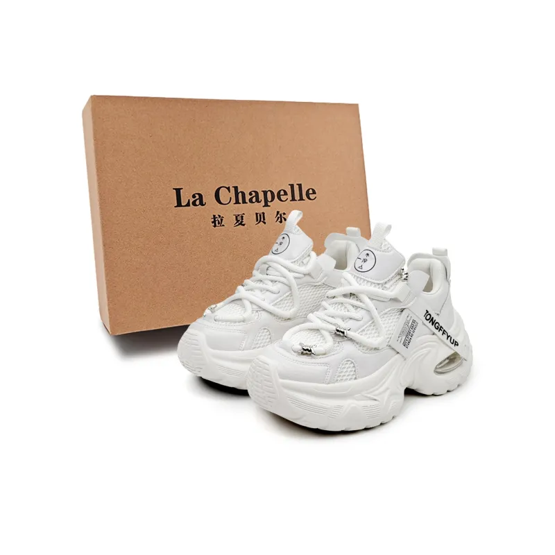 La Chapelle Cushioning, Slip Resistant, And Breathable Low Top Chunky Sneakers Women's Ecru-1
