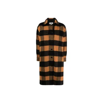 MM6 Maison Margiela Checked Wool Blend Coat 'Brown/Black'