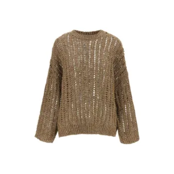 Brunello Cucinelli Crewneck Open Knit Jumper