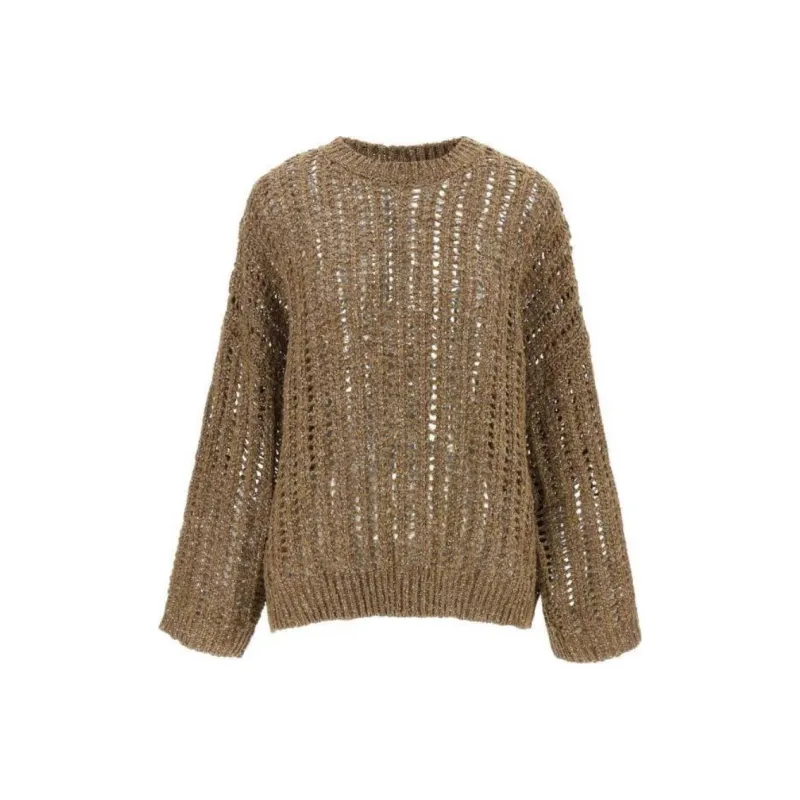 Brunello Cucinelli Crewneck Open Knit Jumper-0