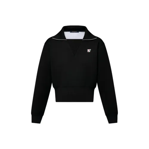 LOUIS VUITTON Collar Pullover Sweatshirt Women's Black