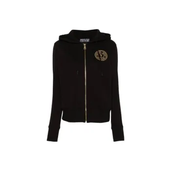 VERSACE JEANS Logo embroidered Zip up Hoodie