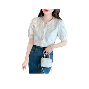 Flowers In Water Shirt Women's Apricot White