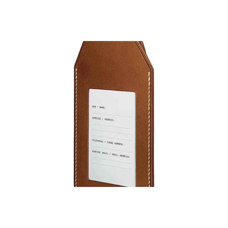 HERMES Apple AirTag Barenia Calfskin Luggage Tag Unisex 34 Fauve Light Tawny-3