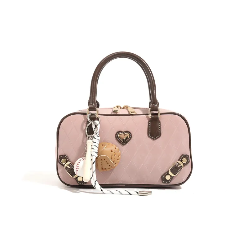 BOBDOG PU Shoulder Bag, Handbag Small Size Women's Pink-1