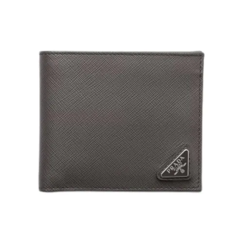 PRADA Saffiano Calfskin Wallet Men's Smoke jacket