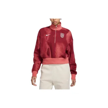 Nike Usmnt Phoenix Fleece Women's Nike Soccer Oversized 1/2 Zip Crop Sweatshirt