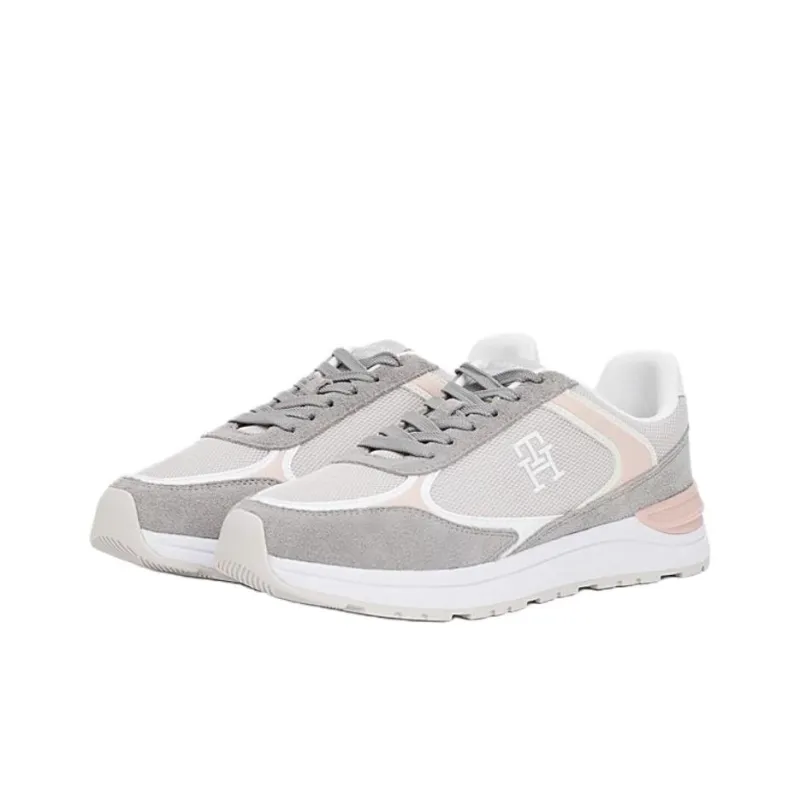 Tommy Hilfiger TH Monogram Low Top Casual Shoes Women's Gray-2