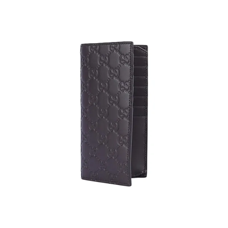 GUCCI Signature Cow Leather Wallet Men's Dark Brown-1