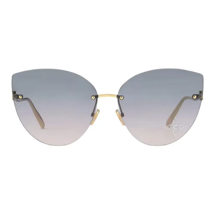 LOUIS VUITTON Metal Cat Eye Sunglasses Women's Gold-0