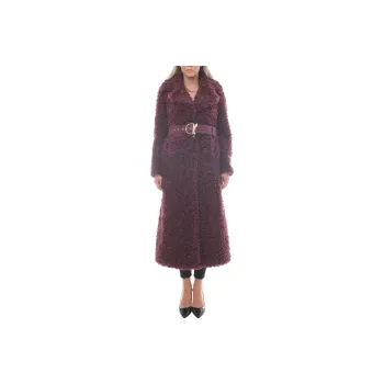 Patrizia Pepe Faux-shearling Belted Long Coat