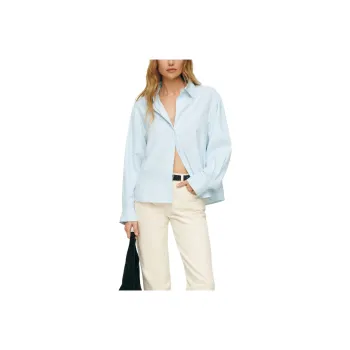 REFORMATION Andy Oversized Shirt Shirt Women's Sky Blue