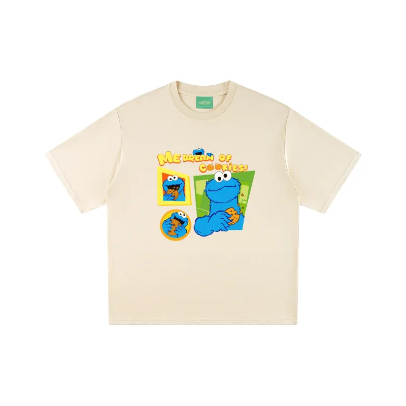 SESAME STREET [Cookie Monster Collection] Short Sleeved T Shirts Unisex-6