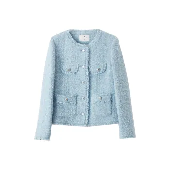 XIANGYING Coats Women's Blue