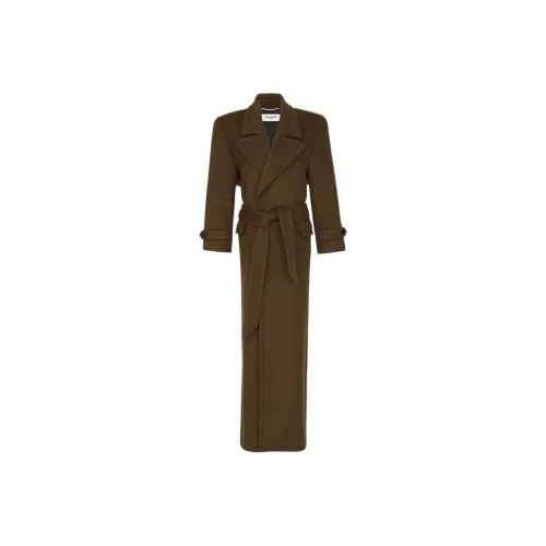 SAINT LAURENT Coats Women's Khaki
