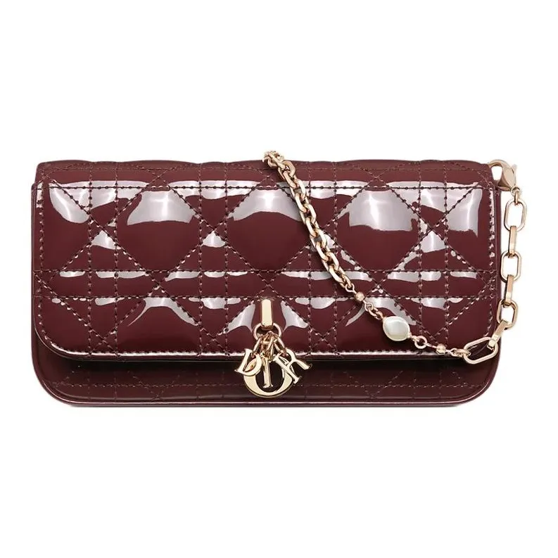 DIOR My Dior Calfskin Handheld Shoulder Bag Women's Dahlia Red-0