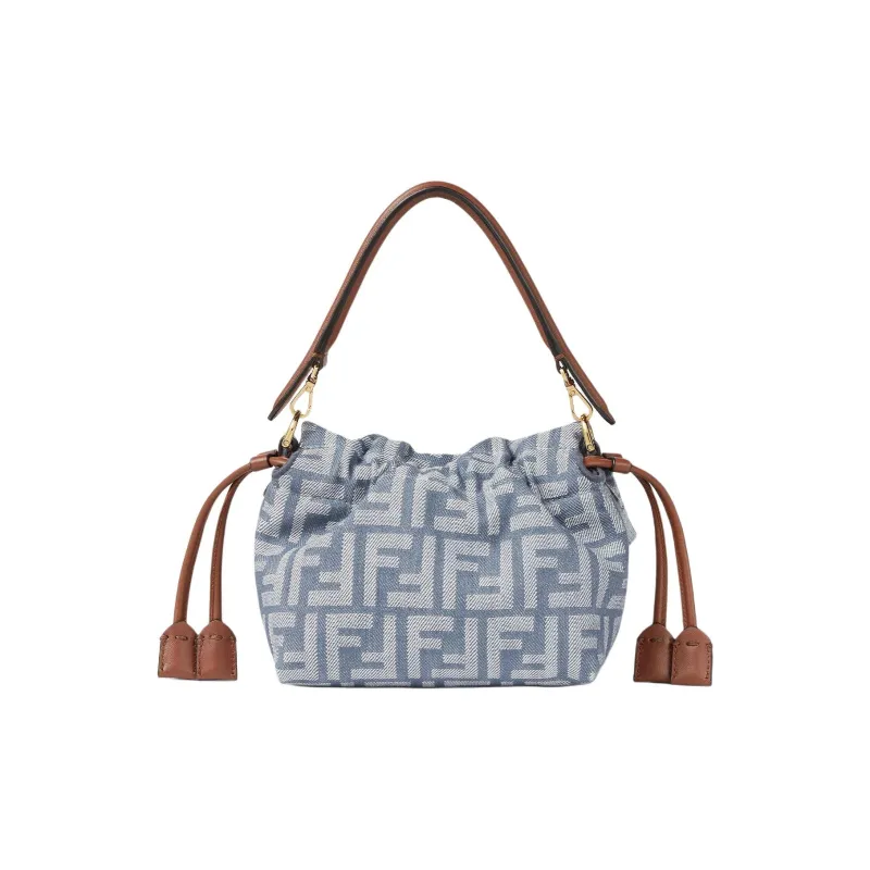 FENDI Cotton Handbag Trumpets Women's Blue-2