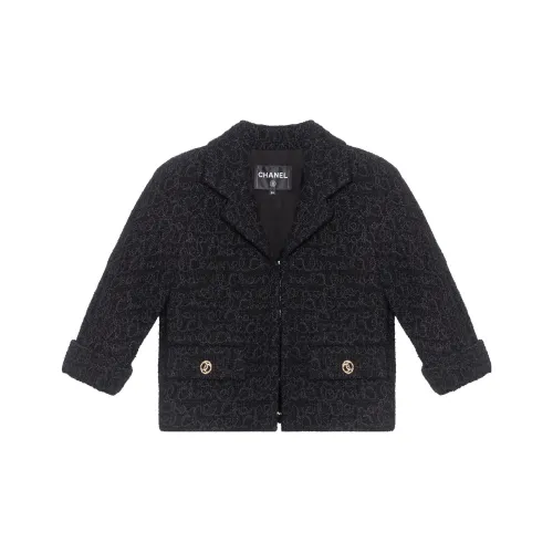 CHANEL Jackets Coats Women's Black