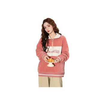FAWENXIANGZI Sweatshirt Women's Dark Pink