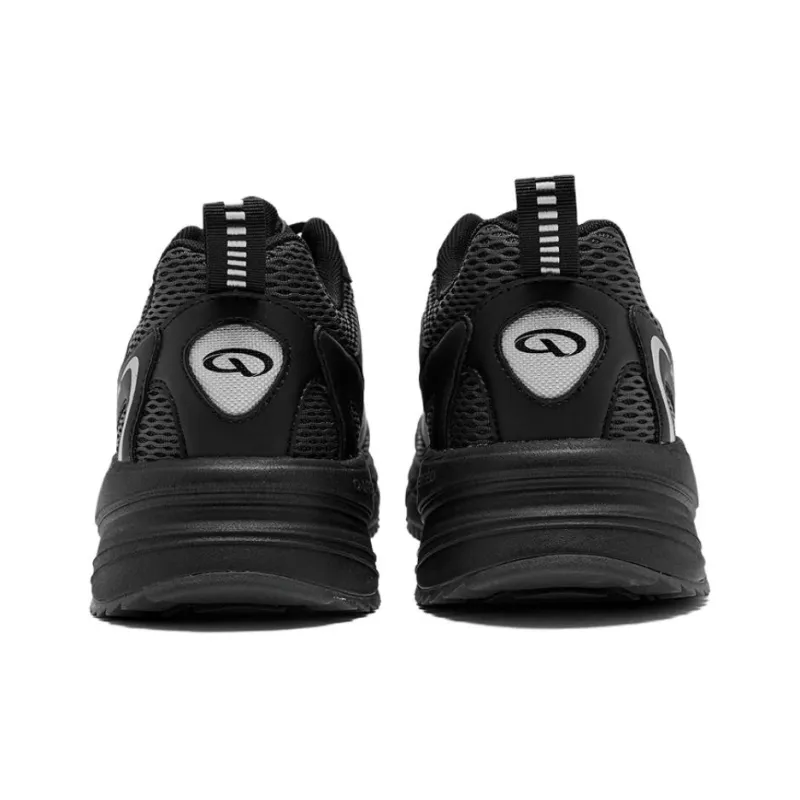 QIAODAN Non slip Lightweight Low Top Casual Running Shoes Men's Black Gray-2