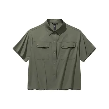 CHAOJIANTA Shirt Women's Grape Leaf Green
