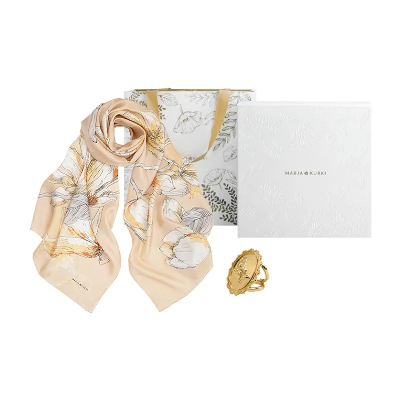 MARJAKURKI Silk Long Scarf Women's-1