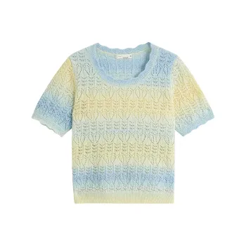 Inman Top Women's Yellow Blue Stripes