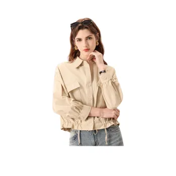 FENHONGMALI Jackets Coats Women's Apricot