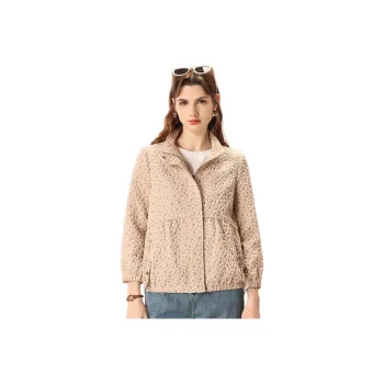 FENHONGMALI Jackets Coats Women's Beige Camel