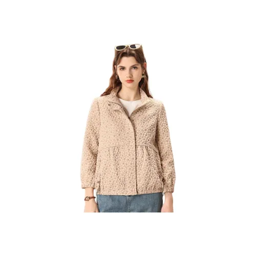 FENHONGMALI Jackets Coats Women's Beige Camel
