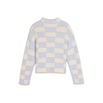 CLUB MONACO Knitwear Women's Blue White Checkerboard