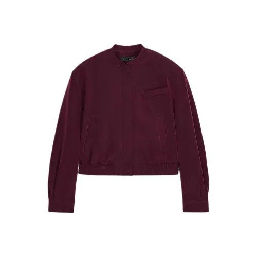 ZARA Jackets Women's Burgundy Red