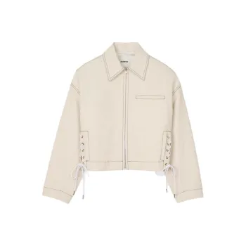 Sandro Lace up Denim Jacket