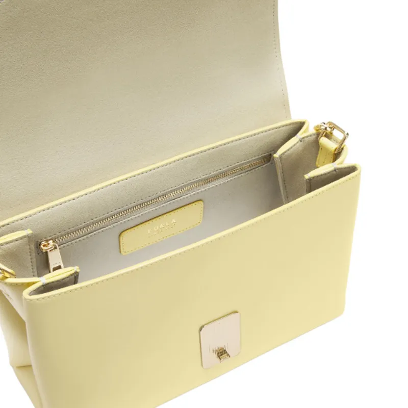 Furla Cow Leather Shoulder Bag Women's Yellow-3