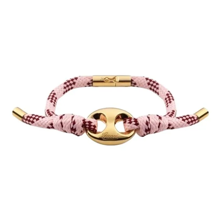 GUCCI Fabric, Polyester, Brass Bracelets Unisex Pink-0