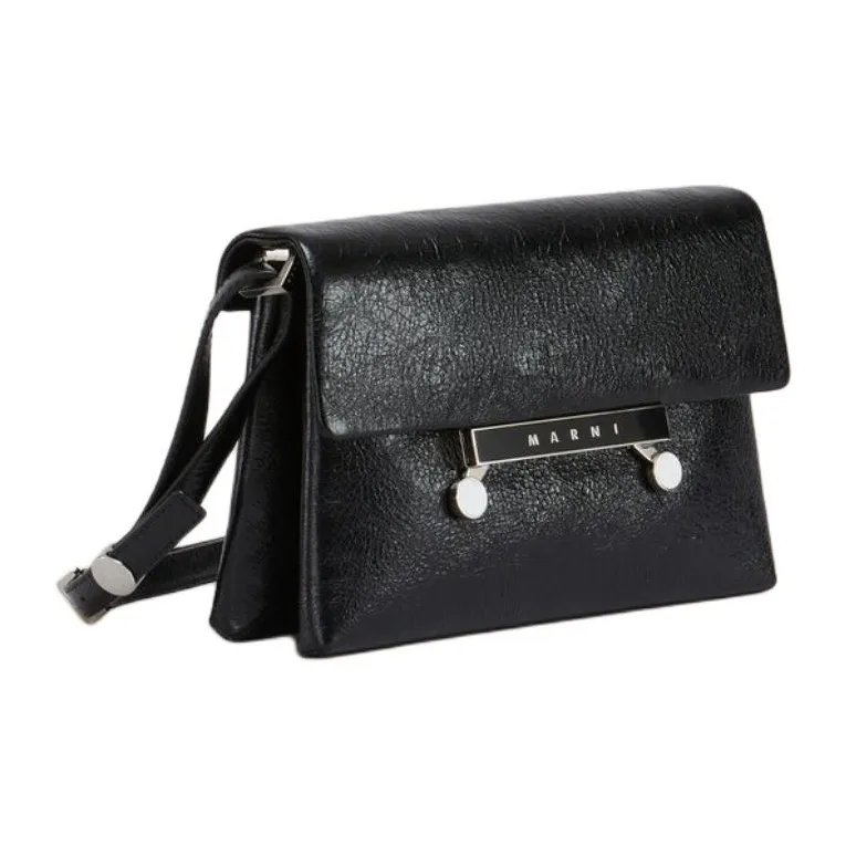 MARNI Calfskin Envelope Bag, Shoulder Bag, Crossbody Bag Trumpets Women's Black-1