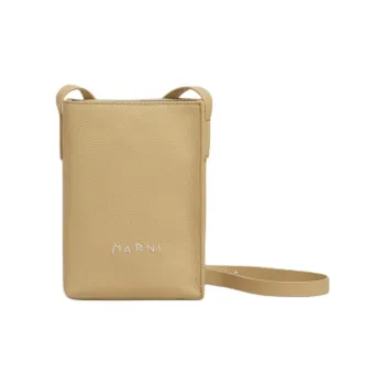 MARNI Calfskin Crossbody Bag, Shoulder Bag Trumpets Women's Nomadic & Beige