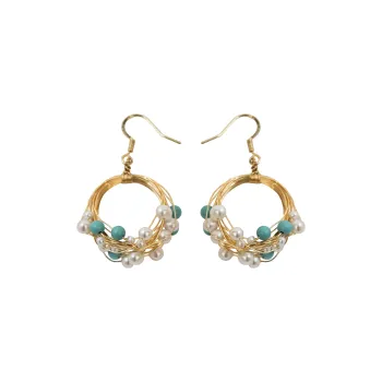 ORANGE SYMBOL Pearl Earrings Women's