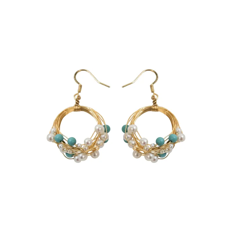 ORANGE SYMBOL Pearl Earrings Women's-0