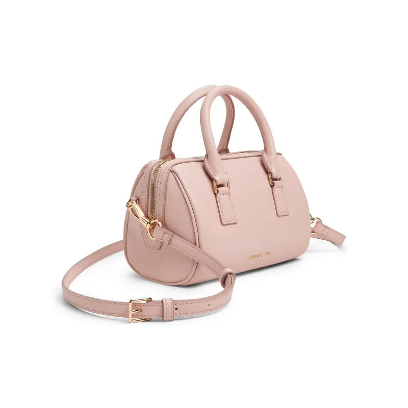 CHARLES&KEITH PU One Shoulder Handbag Trumpets Women's Cream Milk White/Russet Brown Tawny/Light Pink Light Pink-10