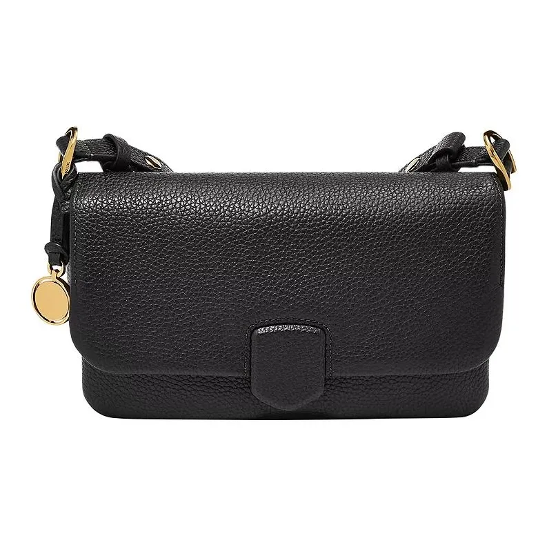 FOSSIL Leather Shoulder Bag Women's Black-0