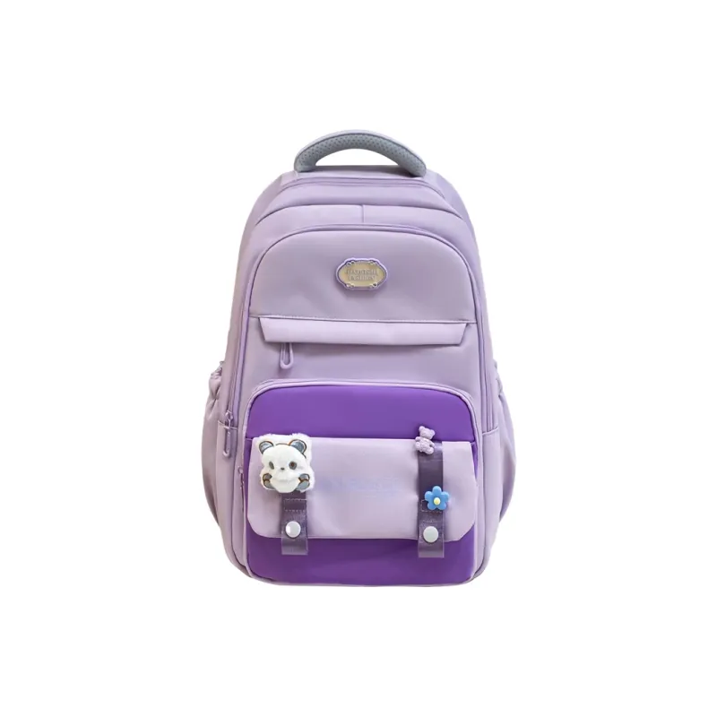 Three Ducklings Nylon Backpack Women's Black Red/Purple White/Blue-8
