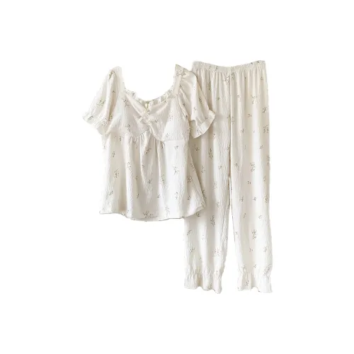XIAFENYAN Pajama Set Women's Apricot