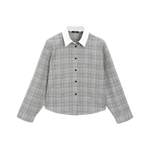 Massimo Dutti Shirt Women's White Plaid