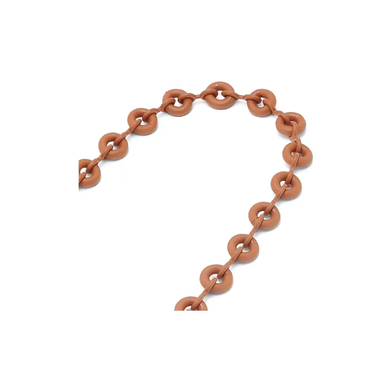 LOEWE Painted Brass Chain Strap Bag Women's Walnut-3