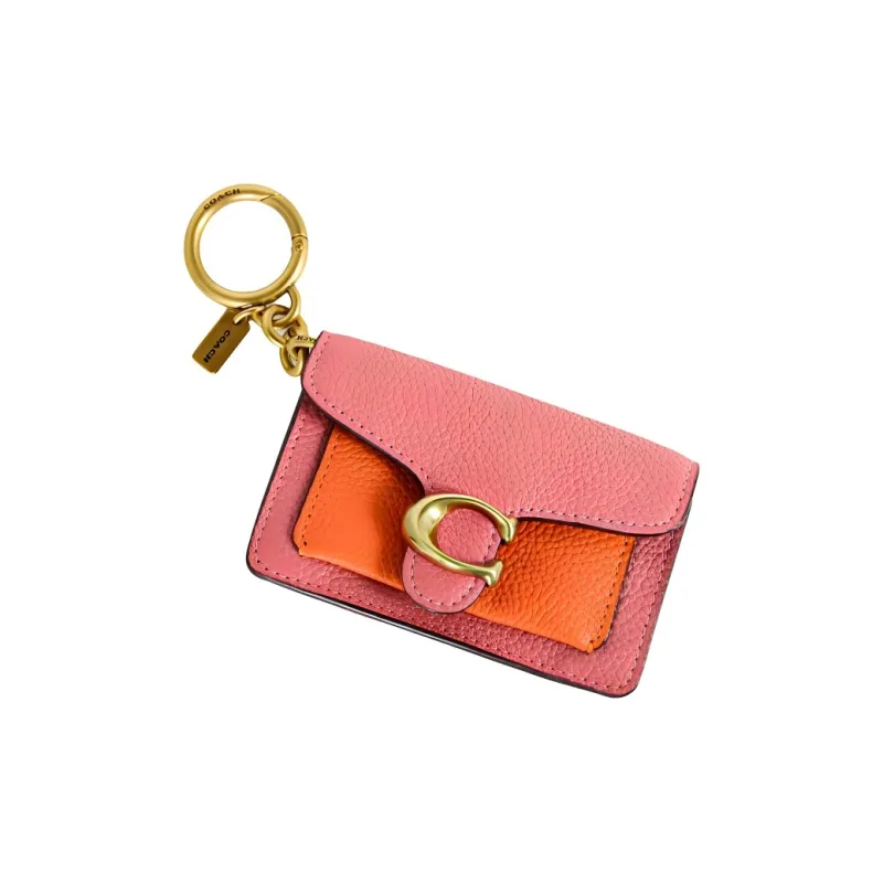 COACH Tabby Polished Pebbled Leather Wallets Coin Purses Mini Women's Pink-1
