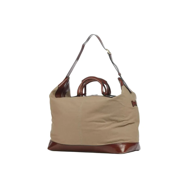 THE BRIDGE Leather trim Canvas Luggage Bag-1